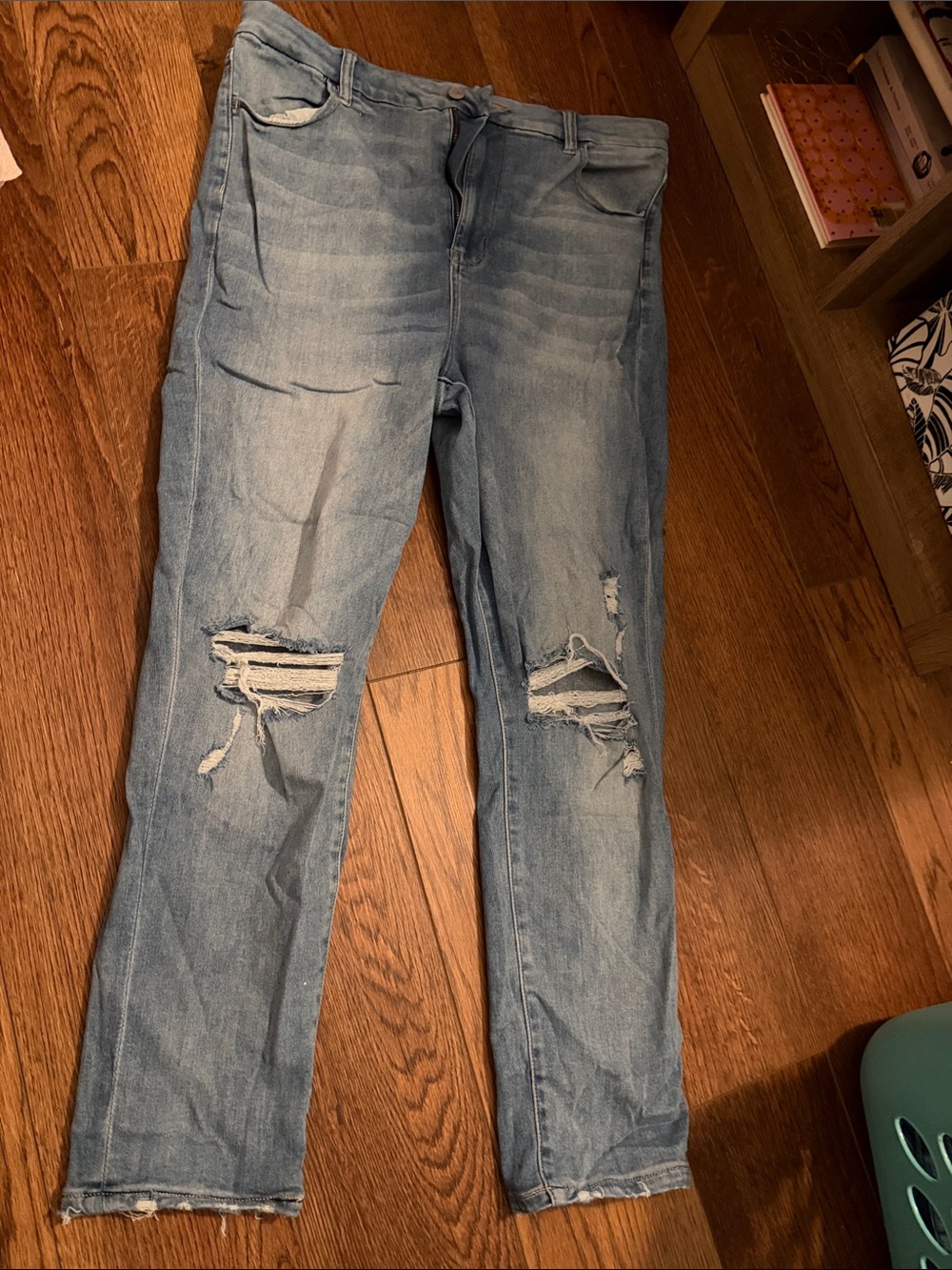 American Eagle Outfitters Light Wash Ripped Jeggings
